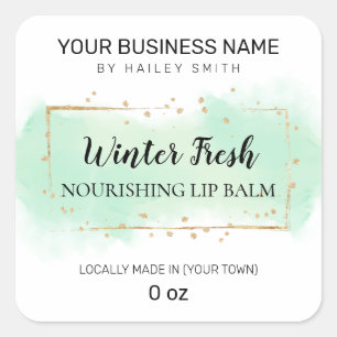 Minty Fresh Lip Balm Vierkante Sticker