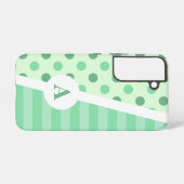 Minty Fresh Polka Dot en Stripe Patroon Samsung Galaxy Hoesje (Achterkant horizontaal)