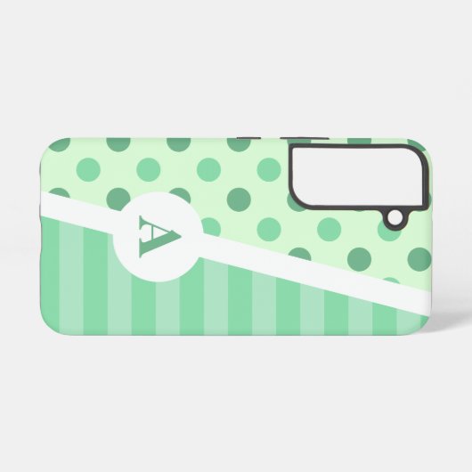 Minty Fresh Polka Dot en Stripe Patroon Samsung Galaxy Hoesje (Achterkant horizontaal)