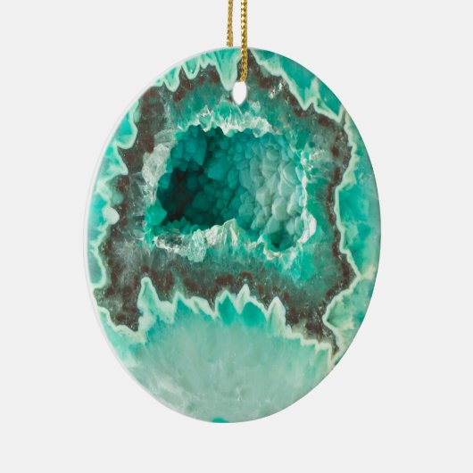 Minty Geode Crystals Keramisch Ornament (Rechts)