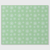 Minty Green en White Sneeuwvlokken Cadeaupapier (Vlak)