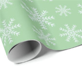 Minty Green en White Sneeuwvlokken Cadeaupapier (Rol Hoek)