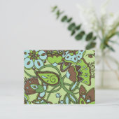 Minty Green Floral Briefkaart (Staand voorkant)