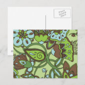 Minty Green Floral Briefkaart (Voorkant / Achterkant)