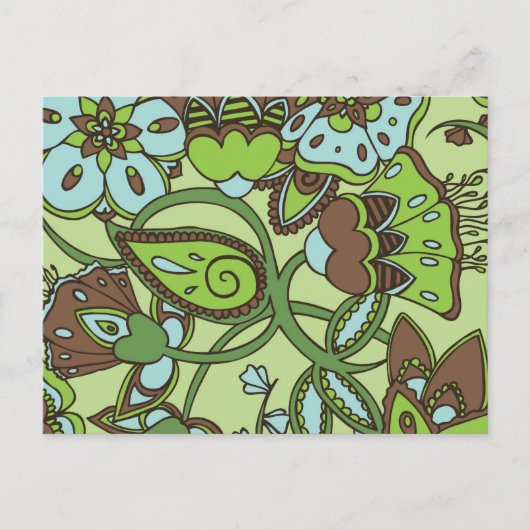 Minty Green Floral Briefkaart (Voorkant)