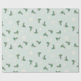 minty green ice skates cadeaupapier