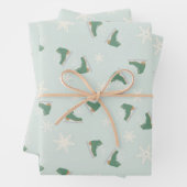 minty green ice skates inpakpapier vel (In situ)