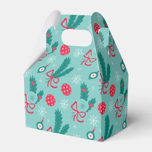 Minty Green Pickleball Merry 🎁 kerst Bedankdoosjes (Achterkant)