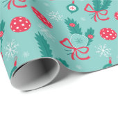 Minty Green Pickleball Merry 🎁 kerst Cadeaupapier (Rol Hoek)