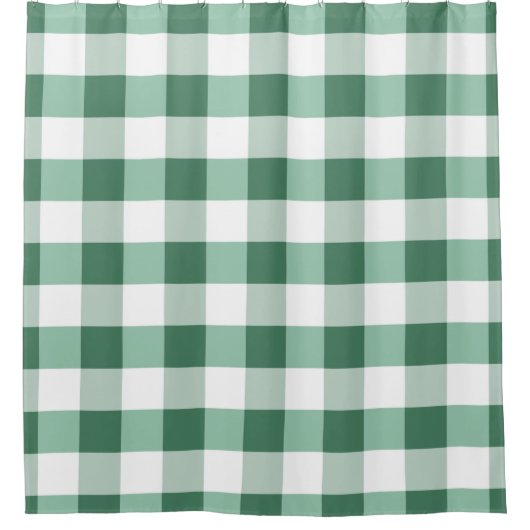 Minty Green Pset Checkered Squares Douchegordijn (Voorkant)