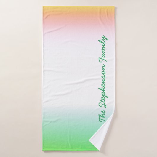 Minty Groen tot Witte Gradiënt met Groen Manuscrip Bad Handdoek (Badhanddoek)