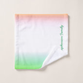 Minty Groen tot Witte Gradiënt met Groen Manuscrip Bad Handdoek (Wasdoekje)