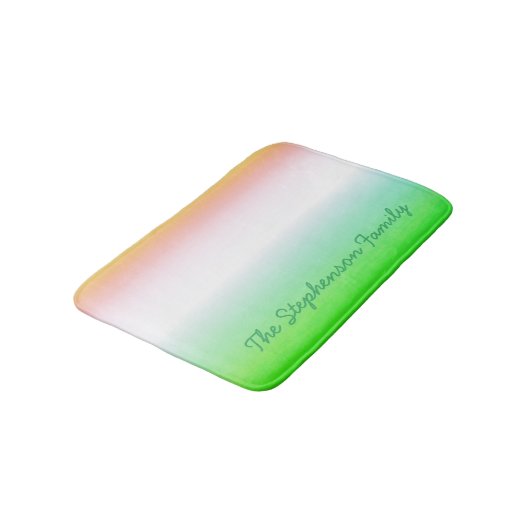 Minty Groen tot Witte Gradiënt met Groen Manuscrip Badmat (Gekanteld)