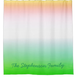 Minty Groen tot Witte Gradiënt met Groen Manuscrip Douchegordijn