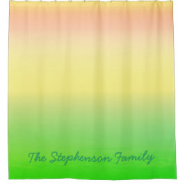 Minty Groene tot Gele Gradiënt met Groen Manuscrip Douchegordijn
