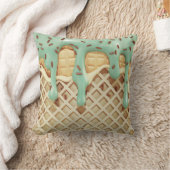 Minty Ice Cream Drip Delight Kussen (Deken)