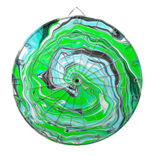 Minty Lime Green en Blue Marble Swirls Dartbord