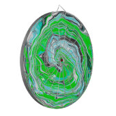 Minty Lime Green en Blue Marble Swirls Dartbord (Voorkant Links)