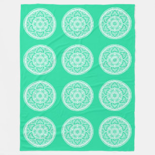 Minty Mandala Fleece Deken