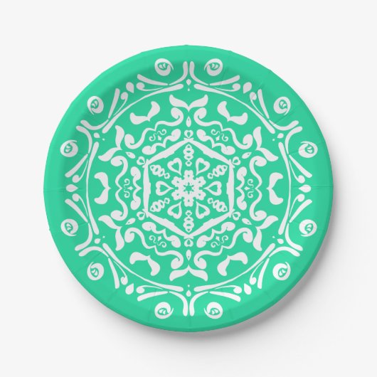 Minty Mandala Papieren Bordje (Voorkant)