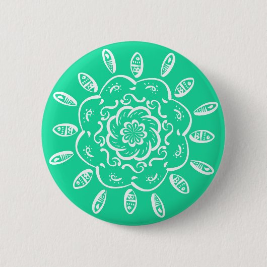 Minty Mandala Ronde Button 5,7 Cm (Voorkant)