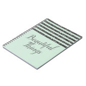 Minty Mint Green & Silver Glitter Stripes Sparkle Notitieboek (Linkerzijde)