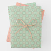 Minty Peach Serenade Wrapping Paper Flat Sheet Set (In situ)