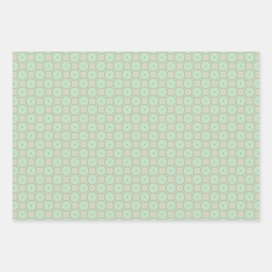 Minty Peach Serenade Wrapping Paper Flat Sheet Set (Voorkant)