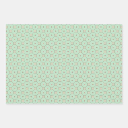 Minty Peach Verrassingspapier Flat Sheet Set Inpakpapier Vel (Voorkant)