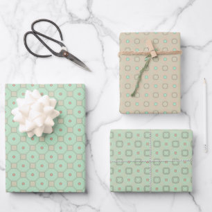 Minty Peach Verrassingspapier Flat Sheet Set Inpakpapier Vel