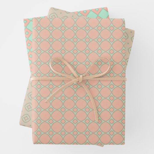 Minty Whirlwind Wrapping Paper Flat Sheet Set (In situ)