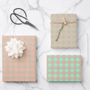Minty Whirlwind Wrapping Paper Flat Sheet Set