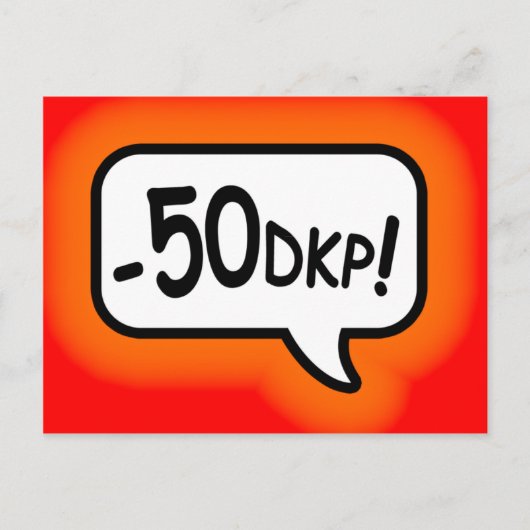Minus 50 DKP! Briefkaart (Voorkant)