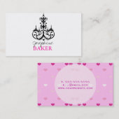 minuscule kroonluchter+ muurharten zwart en roze visitekaartje (Voorkant / Achterkant)