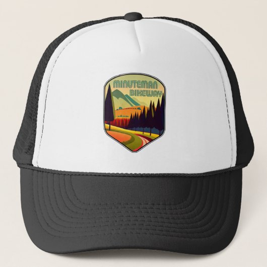 Minuteman-fietspad Boston Massachusetts Kleuren Trucker Pet (Voorkant)