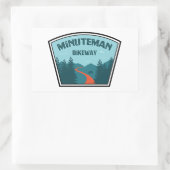 Minuteman-fietspad Boston Massachusetts Rechthoekige Sticker (Tas)
