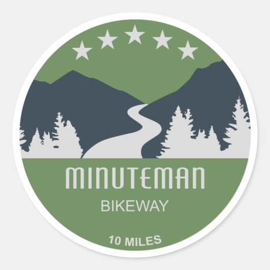 Minuteman-fietspad Boston Massachusetts Ronde Sticker (Voorkant)