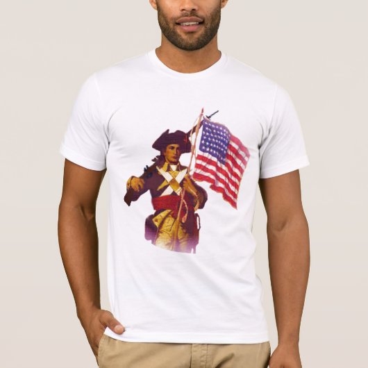 MINUTEMAN MET VLAG T-SHIRT (Voorkant)