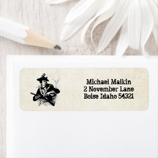 Minuteman van de revolutionaire oorlog etiket (Insitu)