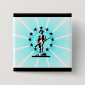 Minuteman Vierkante Button 5,1 Cm (Voorkant)