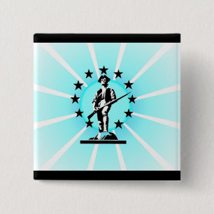 Minuteman Vierkante Button 5,1 Cm