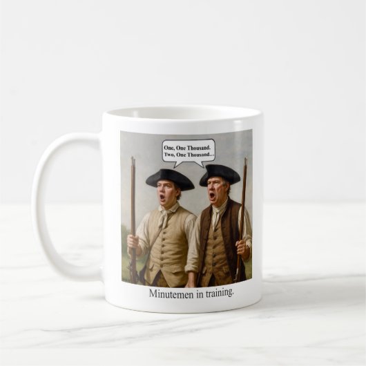 Minutemen in training. koffiemok (Links)