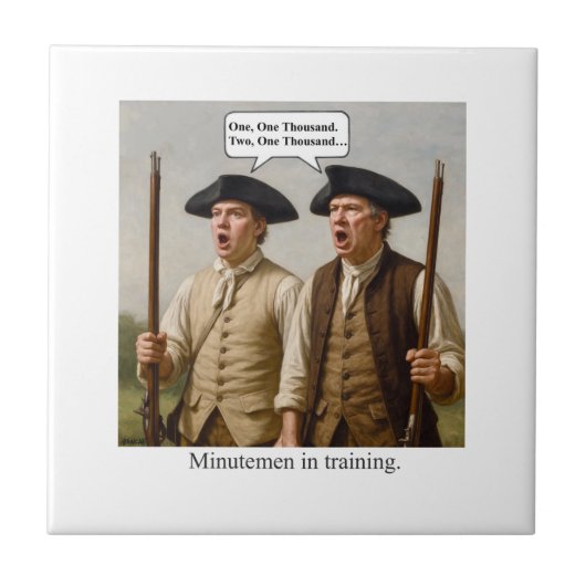Minutemen in training. tegeltje (Voorkant)