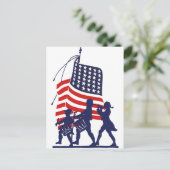 Minuut Man en Amerikaanse vlag Briefkaart (Staand voorkant)