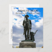 Minuut Man standbeeld, Minuut Man National Hist. P Briefkaart (Voorkant / Achterkant)