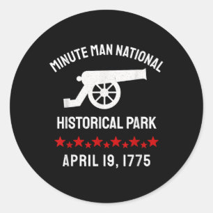 Minuut Nationaal Historisch Man Revolutionair Ronde Sticker