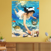 "Mio’s Descent" – Een oceaanportret Canvas Afdruk (Insitu (Woonkamer))