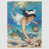 "Mio’s Descent" – Een oceaanportret Tissuepapier (Voorkant)