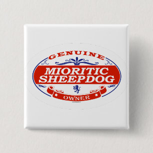 Mioritic Sheepdog Vierkante Button 5,1 Cm