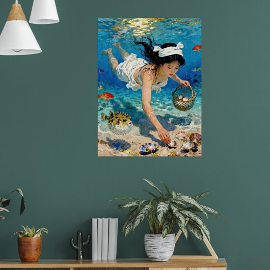 "Mio's Descent" – Een Oceaanportret Poster (Woonkamer 1)